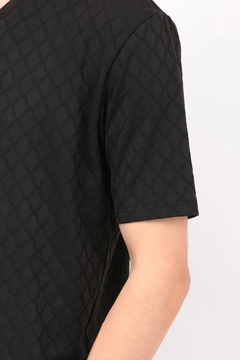 HIGH STREET(ハイストリート) |HIGH STREET∴アラベスク柄ジャカードVネック半袖カットソー