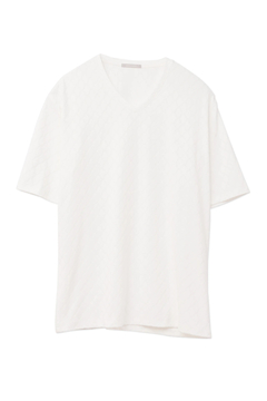 HIGH STREET(ハイストリート) |HIGH STREET∴アラベスク柄ジャカードVネック半袖カットソー