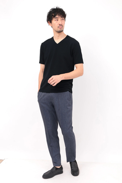 HIGH STREET(ハイストリート) |HIGH STREET∴RIPAトライアングルモノグラムVネック半袖カットソー