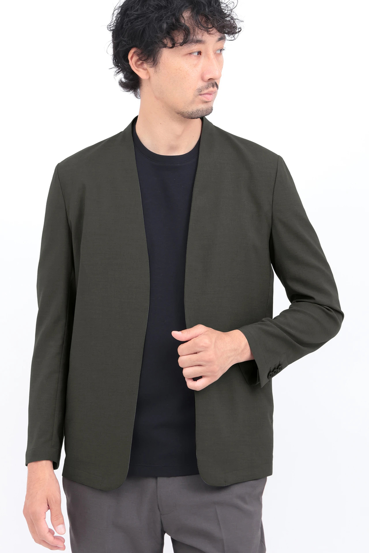 HIGH STREET(ハイストリート) |HIGH STREET∴リフラクスエコストレッチノーカラージャケット