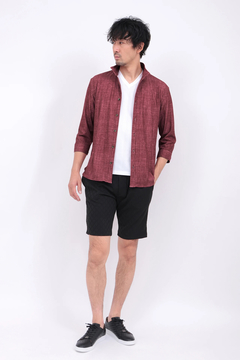 HIGH STREET(ハイストリート) |HIGH STREET∴メランジプリントオブロング７分袖シャツ