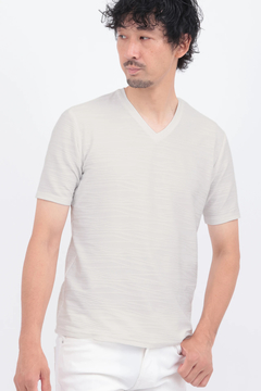 HIGH STREET(ハイストリート) |HIGH STREET∴ランダムウェーブタック半袖Vネックカットソー