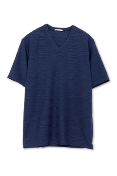 HIGH STREET(ハイストリート) |HIGH STREET∴ランダムウェーブタック半袖Vネックカットソー