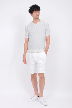 HIGH STREET(ハイストリート) |HIGH STREET∴バイヤス千鳥パイルジャカードVネック半袖カットソー