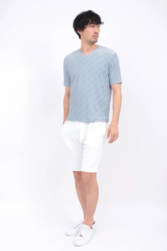 HIGH STREET(ハイストリート) |HIGH STREET∴バイヤス千鳥パイルジャカードVネック半袖カットソー