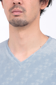 HIGH STREET(ハイストリート) |HIGH STREET∴バイヤス千鳥パイルジャカードVネック半袖カットソー