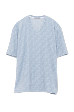 HIGH STREET(ハイストリート) |HIGH STREET∴バイヤス千鳥パイルジャカードVネック半袖カットソー