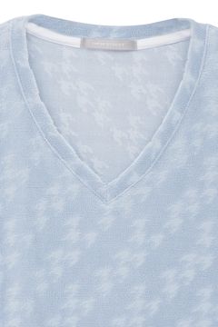 HIGH STREET(ハイストリート) |HIGH STREET∴バイヤス千鳥パイルジャカードVネック半袖カットソー