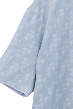 HIGH STREET(ハイストリート) |HIGH STREET∴バイヤス千鳥パイルジャカードVネック半袖カットソー