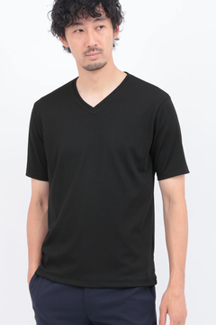 HIGH STREET(ハイストリート) |HIGH STREET∴シルキーリブVネック半袖カットソー