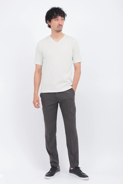 HIGH STREET(ハイストリート) |HIGH STREET∴シルキーリブVネック半袖カットソー