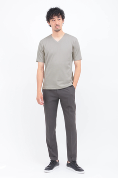 HIGH STREET(ハイストリート) |HIGH STREET∴シルキーリブVネック半袖カットソー