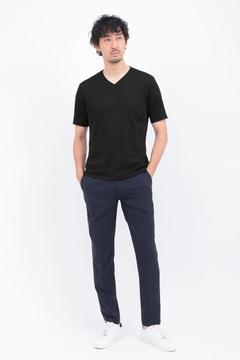 HIGH STREET(ハイストリート) |HIGH STREET∴シルキーリブVネック半袖カットソー