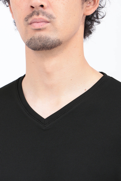 HIGH STREET(ハイストリート) |HIGH STREET∴シルキーリブVネック半袖カットソー