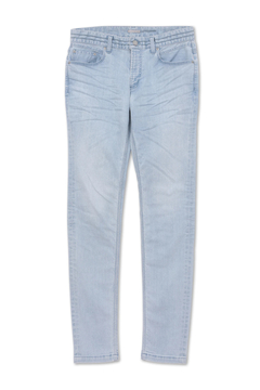 美品 日本製 TornadoMart グレーデニム Lサイズ ストレッチ PT TORINO - INDIE / TAPERD FIT コットン ストレッチ スラント