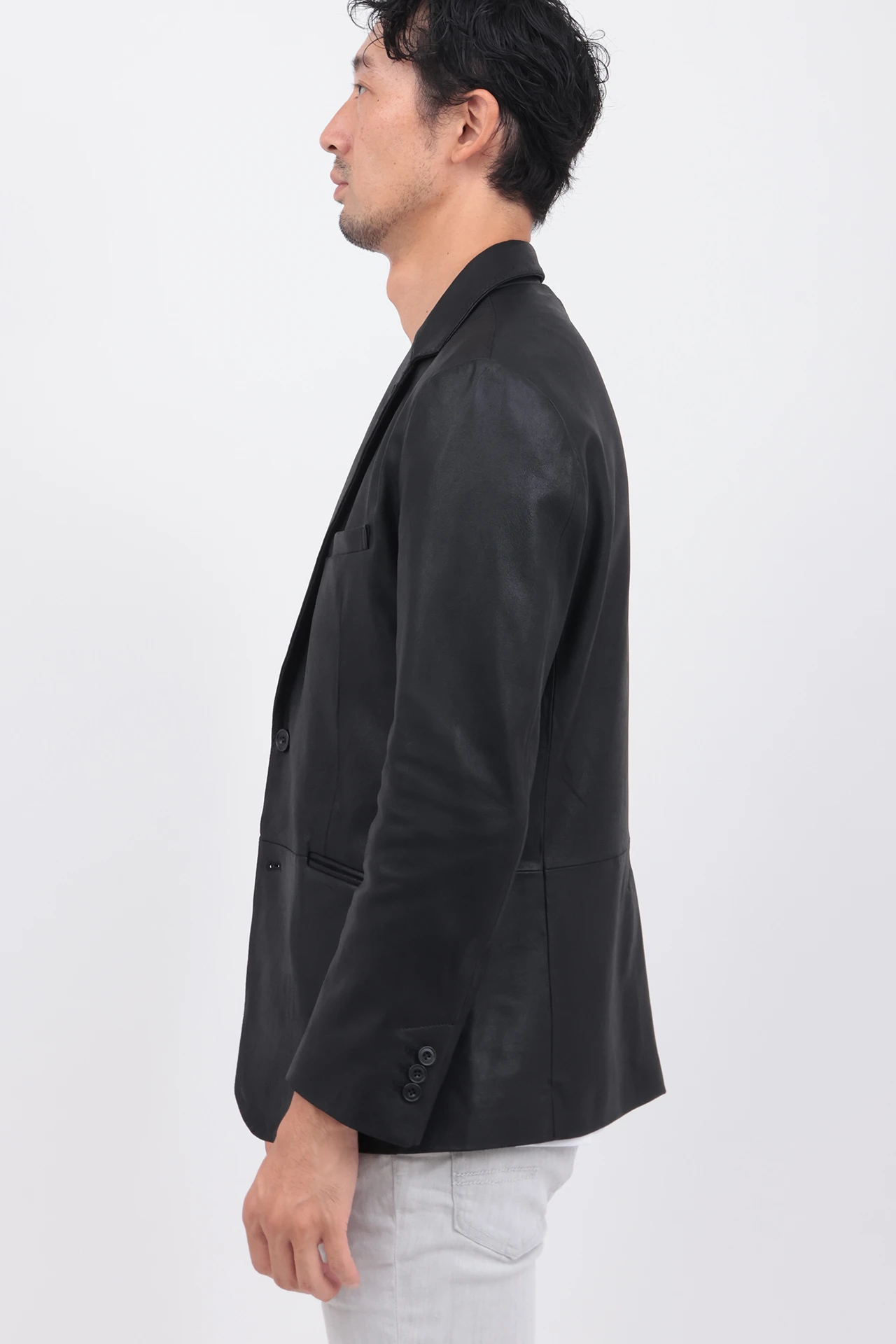 トルネードマート　ゴートレザー　ノーカラージャケット TORNADO MART∴ゴートウォッシュドレザージャケット / TORNADO MART