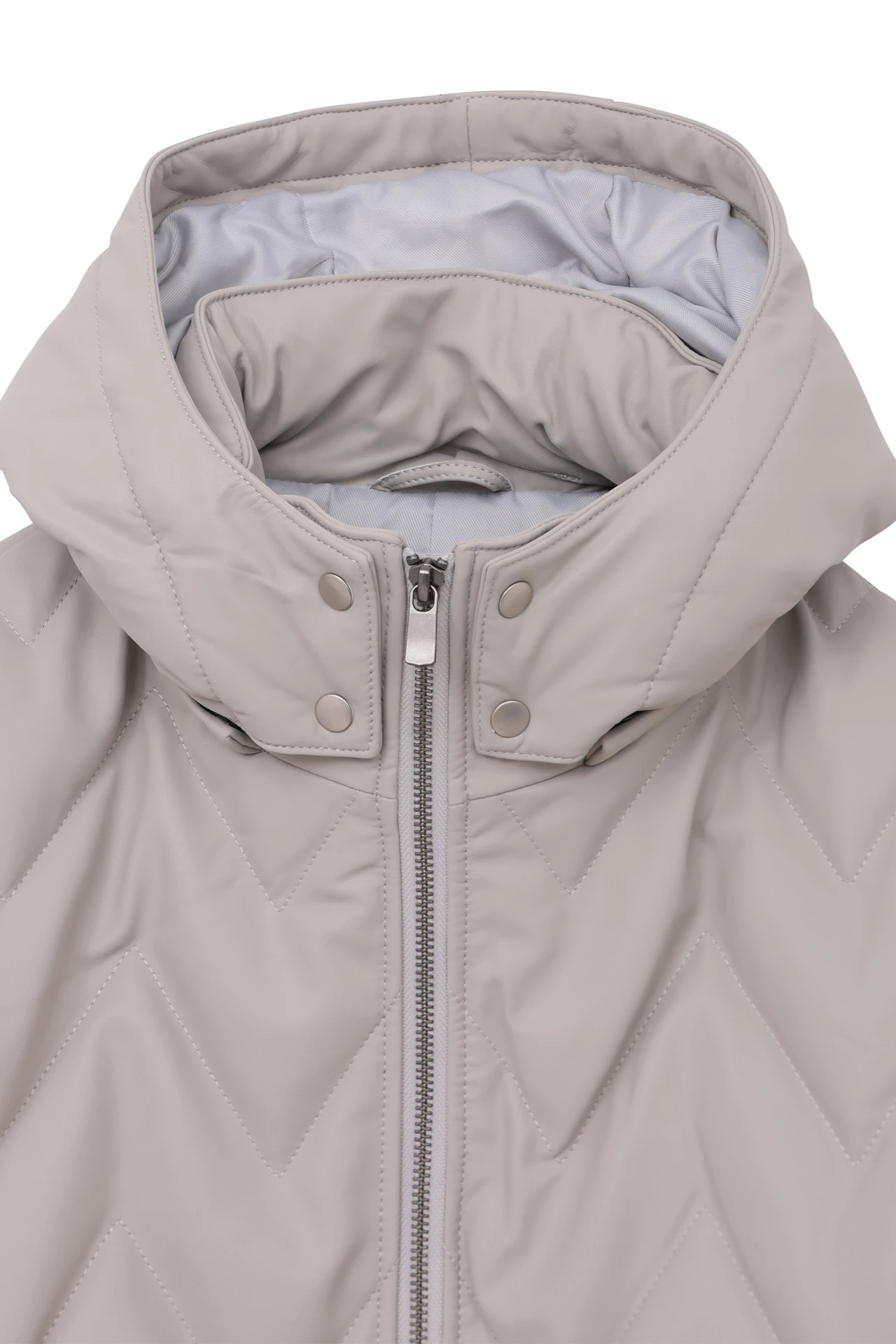 HIGH STREET∴キルトレザーフーデットダウンBL / HIGH