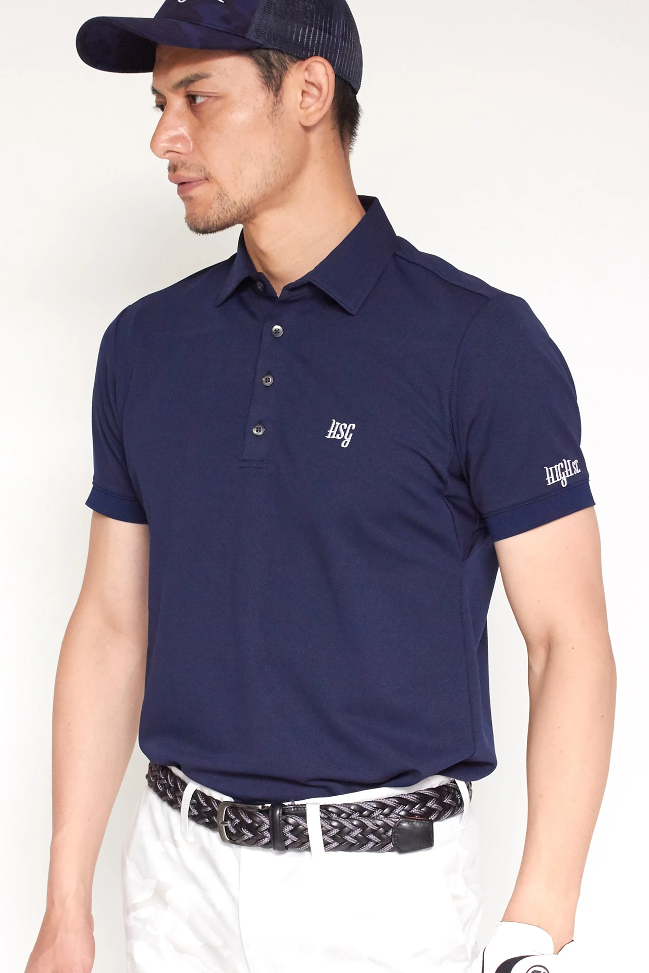 【ブラック】HIGH ST. GOLF∴HSGロゴ鹿の子ポロシャツ <AdE> HIGH ST. GOLF∴HSGロゴ鹿の子ポロシャツ ＜AdE＞ / HIGH ST.GOLF