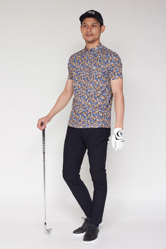 HIGH ST.GOLF(ハイストリートゴルフ) |【UNISEX】HIGH ST. GOLF∴フラワーパターンハイゲージ鹿の子モックネックシャツ