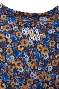 HIGH ST.GOLF(ハイストリートゴルフ) |【UNISEX】HIGH ST. GOLF∴フラワーパターンハイゲージ鹿の子モックネックシャツ