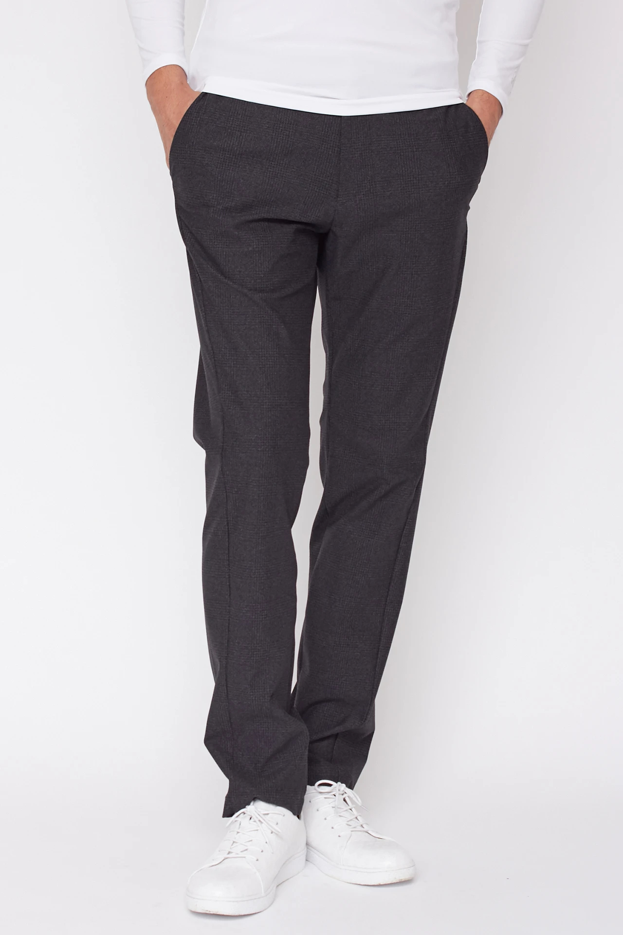 【ネイビー】HIGH ST. GOLF∴カモ柄ツイルストレッチ ベーシックスリムパンツ <AdE> ハイストリートゴルフ HIGH ST. GOLF HIGH ST. GOLF∴カモ柄ツイル