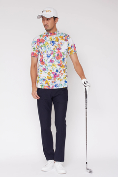 HIGH ST.GOLF(ハイストリートゴルフ) |【UNISEX】HIGH ST. GOLF∴マーガレットパターンハイゲージ鹿の子モックネックシャツ