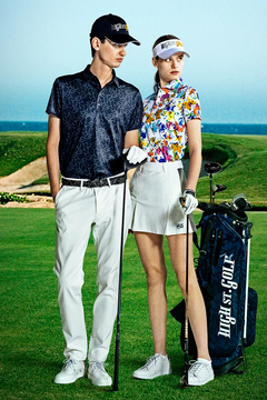 HIGH ST.GOLF(ハイストリートゴルフ) |【UNISEX】HIGH ST. GOLF∴マーガレットパターンハイゲージ鹿の子ポロシャツ