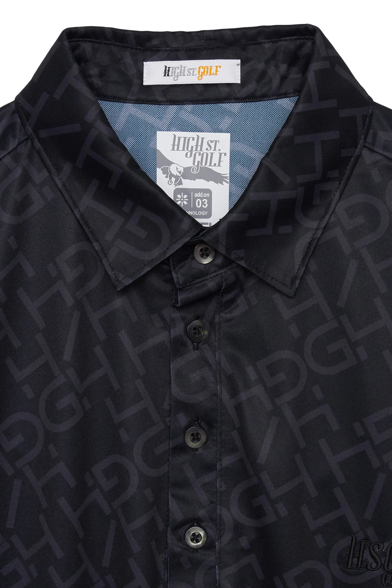 HIGH ST. GOLF∴モノグラムロゴハイゲージ鹿の子ポロシャツ ＜AdE